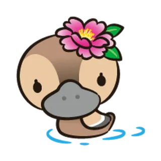 🤗 cdb6eb39 Ente, Blume, süß, Cartoon, Tier, Aufkleber telegram sticker