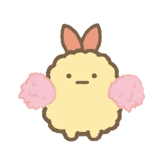 🍐 d2af3a40 mignon, dessin animé, jaune, personnage, pompons, illustration telegram sticker