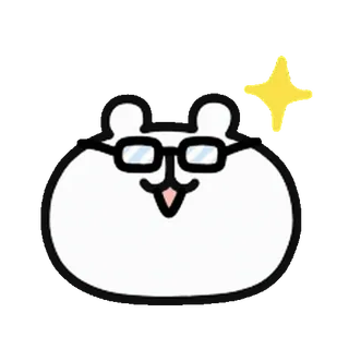 💨 635777e7 hamster, glasses, cute, animal, cartoon, sparkle telegram sticker