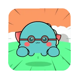 🦕 d28c8bc8 sticker, cute, cartoon, monster, glasses, kawaii telegram sticker