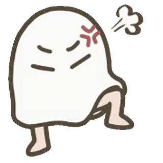🫥 174033ae fantasma, arrabbiato, cartone animato, carino, divertente, foglio, halloween telegram sticker