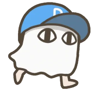 🫥 430edf20 fantasma, cartone animato, cappellino da baseball, personaggio, carino, spaventoso, Halloween, amichevole telegram sticker