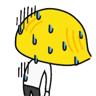 👩 e522fbbb keringat, khawatir, gugup, kartun, karakter, kuning telegram sticker