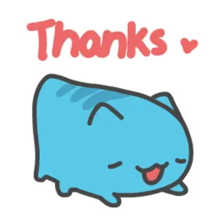 🖼 0302a096 Thanks dziękuję, wdzięczność, słodkie, kot, kreskówka, urocze telegram sticker