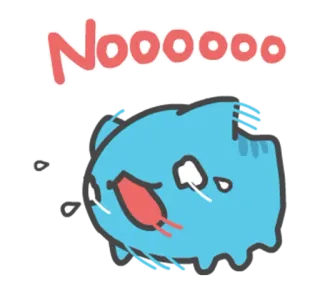 🖼 d5b13cca Noooooooo smutny, płacz, emocje, kreskówka, wyraz, niebieski, rozpacz telegram sticker