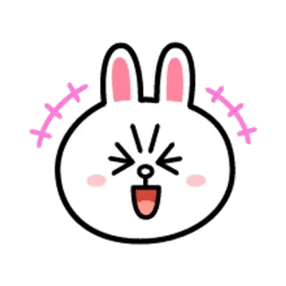 😋 148aacaa Brown królik, kreskówka, zwierzę, słodki, emoji, Line Friends telegram sticker