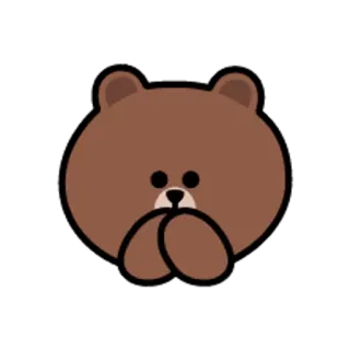 😋 7c3534af Brown niedźwiedź, słodki, zwierzę, niedźwiedź brunatny, Line Friends telegram sticker