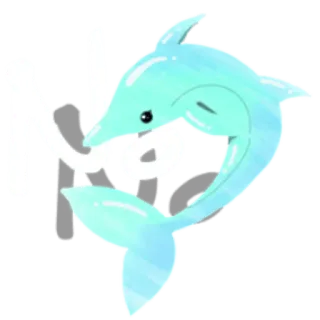 🐬 54b15434 NO イルカ, いいえ, 水, 動物, 海, 海 telegram sticker