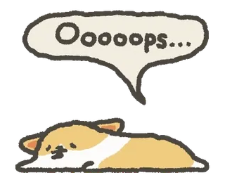 😯 ac5f6446 Oooooops... úi, chó, dễ thương, corgi, nhãn dán telegram sticker