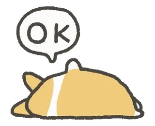 👍 b9455e67 OK chó, corgi, ok, được, buồn ngủ, dễ thương, động vật telegram sticker