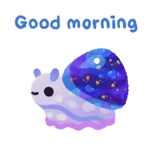✨ 210e9869 Good morning 달팽이, 좋은 아침, 동물, 귀여운 telegram sticker