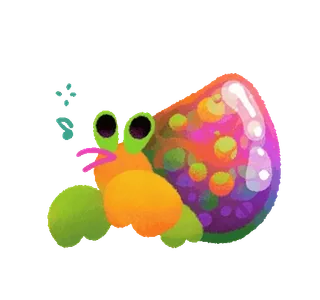 ✨ 2deda6e2 게, 소라게, 동물, 귀여운, 화려한, 해양 생물 telegram sticker