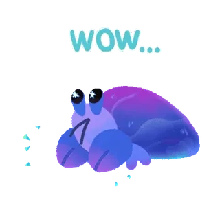 ✨ 354201a2 WOW... 게, 동물, 와우, 귀여운 telegram sticker