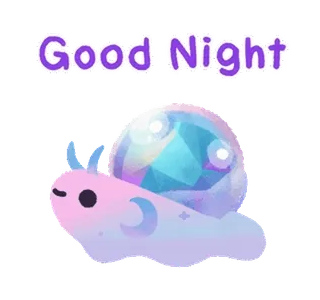 ✨ cc185423 Good Night 달팽이, 귀여운, 파스텔, 잘자요, 졸린 telegram sticker