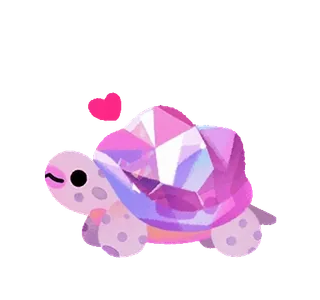 ✨ d5b328f5 거북이, 분홍색, 수정, 하트, 귀여운, 동물 telegram sticker