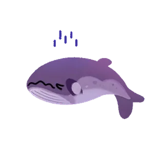 🐬 cb907154 paus, binatang laut, sedih, kartun, imut telegram sticker