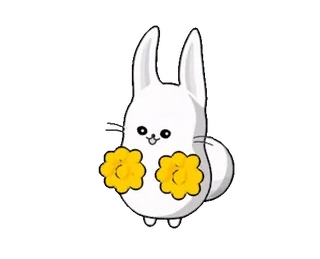 💪 07855e2f kelinci, bunga, imut, binatang, kartun telegram sticker