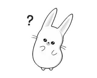 ❓ 083afa8f kelinci, putih, imut, bingung telegram sticker