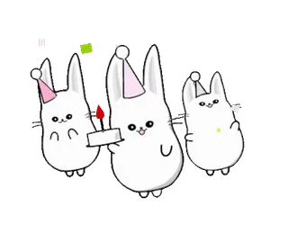 😵‍💫 d3829b3e kelinci, bunny, imut, pesta, perayaan, binatang telegram sticker