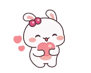 🌵 102a019e 귀여운, 토끼, 바니, 하트, 사랑, 분홍색 telegram sticker