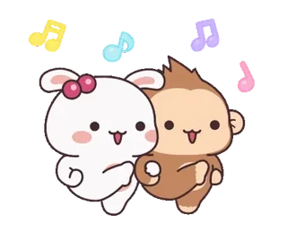 🌵 6e5a15a0 귀여운, 카와이, 동물, 토끼, 원숭이 telegram sticker