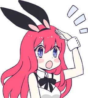 ✋ 04ece5c8 Anime, Bunny Girl, Schockiert, Niedlich, Verwirrt, Überrascht telegram sticker