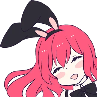 😄 13e234e2 Anime, Häschen, Mädchen, Süß, Cartoon, Rosa Haare telegram sticker