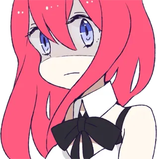 😒 b5ec1214 Anime, pinke Haare, traurig, Mädchen, süß, Cartoon telegram sticker