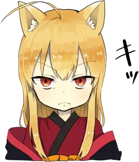 😕 8b963036 キッ อนิเมะ, มังงะ, หูจิ้งจอก, บูดบึ้ง, โกรธ, หูแมว, การ์ตูน telegram sticker