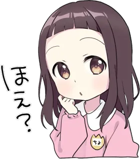 🤔 7a09a04e ほえ？ Anime, Manga, Schattig, Meisje, Vraag, Japans, Sticker telegram sticker