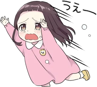 😭 c6c41b12 うえー anime, manga, huilen, meisje, verdrietig, bezorgd, bedroefd, japans telegram sticker