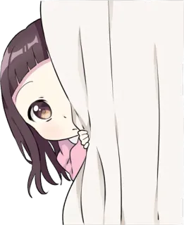 👀 3bb0d1ed anime, girl, hiding, cute, kawaii telegram sticker