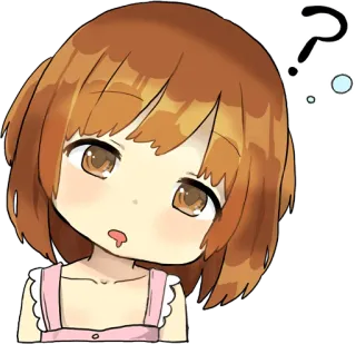 🤔 0ea3fd8b anime girl, question mark, confused, cartoon, sticker, cute, chibi, manga whatsapp sticker