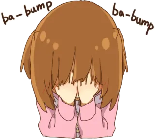 😳 1533eb85 ba-bump ba-bump anime, girl, cartoon, cute, shy, blushing, kawaii whatsapp sticker