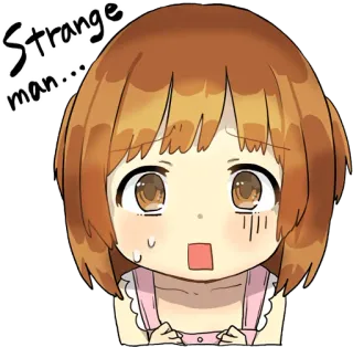 😕 3f0e5ce8 Strange man... anime, chibi, surprised, cute, manga whatsapp sticker