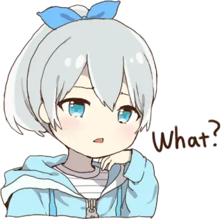 ❓ 55f9c7cb What? anime, cute, girl, expression, question, confusion whatsapp sticker