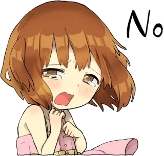 👎 93537b97 No no, disagreement, anime, girl, refusal, sad, cute whatsapp sticker
