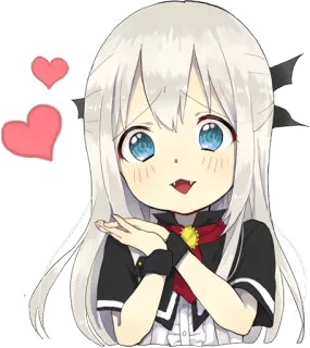 😍 4da86367 anime, chibi, cute, hearts, kawaii, cartoon whatsapp sticker