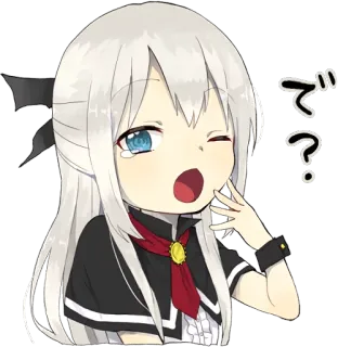 🤨 877c3b18 で anime, manga, cute, girl, wink, expression whatsapp sticker