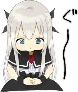 😡 cc51e584 ぐっ anime, girl, cute, bowing, sad, manga whatsapp sticker