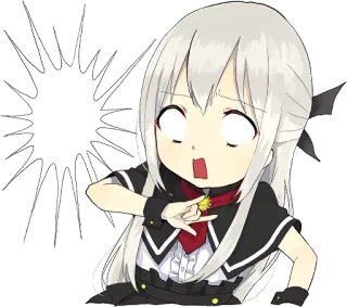 😱 23246bc7 Anime, Kreskówka, Naklejka, Dziewczyna, Chibi telegram sticker