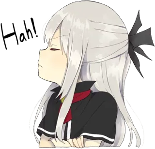 😒 3a0906c4 Hah! dziewczyna anime, charakter, postać, kreskówka, ilustracja telegram sticker