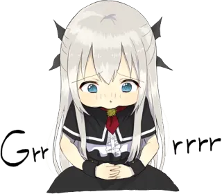 😡 514188dc Grrr Anime, Manga, Słodkie, Dziewczyna, Zły, Grrr telegram sticker