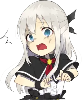 😨 52bbe168 Anime, Dziewczyna, Chibi, Kreskówka, Postać, Uroczy, Wyraz telegram sticker