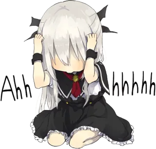 😱 80123e1d Ahh hhhhhh Anime, Słodkie, Dziewczyna, Płacząca, Smutne, Kreskówka, Naklejka telegram sticker