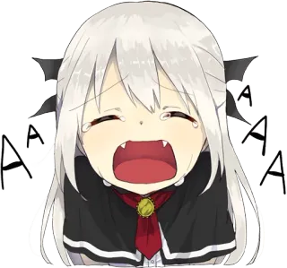 😭 84af59af AAA Anime, Płacz, Nietoperz, Dziewczyna, Słodkie telegram sticker