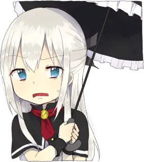 😒 96da2186 Dziewczyna anime, Chibi, Parasol, Słodkie, Kawaii telegram sticker