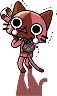 👋 9d7a11ec gatto, piangere, triste, cartone animato, animazione, dito, antropomorfo, emoji telegram sticker