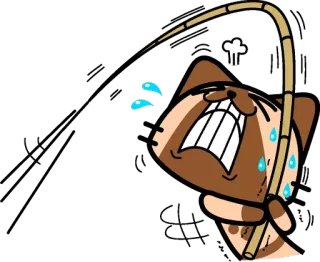 🐟 df14ae83 Cartone animato, Animale, Pesca, Sudore, Esaurito, Gatto telegram sticker