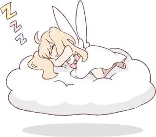 😴 734d64a8 ZZZZ sonolento, nuvem, anjo, desenho animado, dormindo, fofo, zzz whatsapp sticker